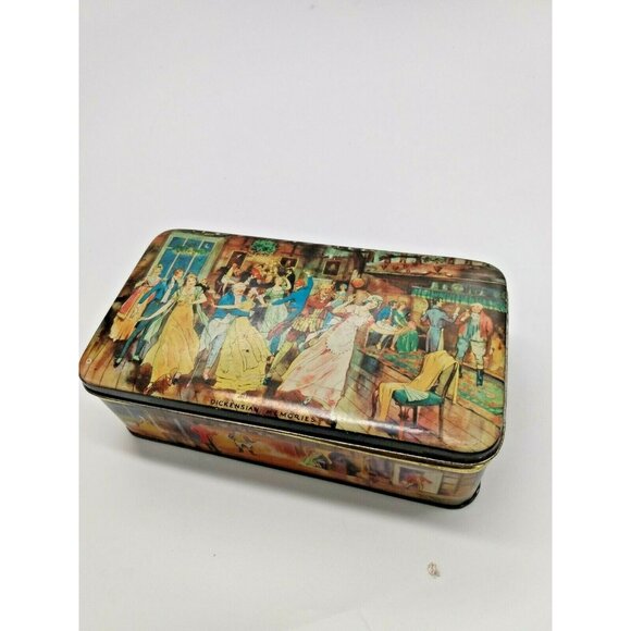 Vintage Thorne's  World's Premier Toffee Tin - Dickesian Memories -  7 1/4" long - Picture 3 of 11